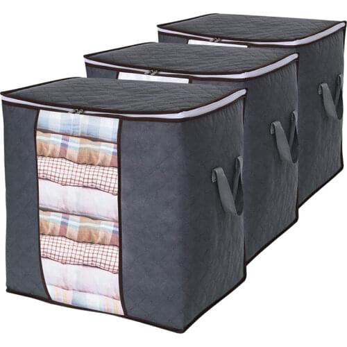 Mcao Clothes Storage Bag 90L Large Capacity Organizer with Reinforced Handle Thick Fabric for Comforters Blankets Bedding TJ3688