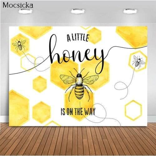 Mocsicka Oh Baby Background Bee Honey Decoration Style Baby Shower Photo Background Photography Studio