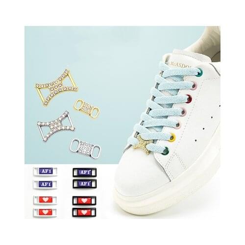 2021 New AF1 Shoelaces Buckle DIY Rhinestone Shoe Decorations Sneaker Kits Metal Lace Buckle Sports Metal Kits Shoe Accessories