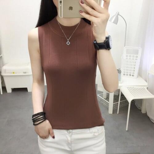 2021 New Summer T Shirt Women Elastic Oversized T-Shirt Woman Clothes Female Tops Sleeveless Tank Womens tube top knit Canale