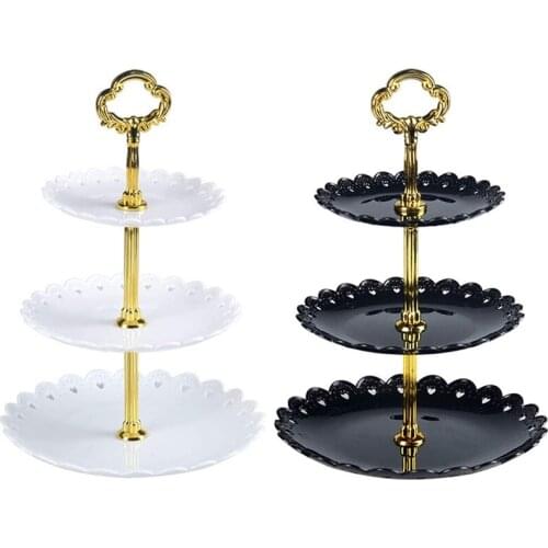 New 3Tier Plastic Cupcake Stand Dessert Candy Display Tower, Tiered Serving Tray For Parties Kids Birthday Wedding 2 Pcs