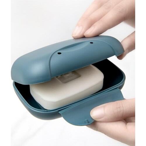 Pure Color Plastic Travel Soap Box Mini Portable Soap Box Creative Sealed Soap Box With Lid Waterproof Lid Bathroom Utensils