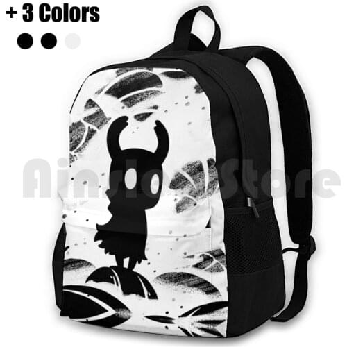 Hollow Knight Inspired Painting-Outdoor Hiking Backpack Riding Climbing Sports Bag Knight Hollow Knight Video Game Grubs Hollow