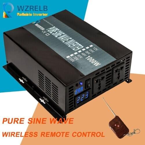Sure Sine Wave Solar Inverter 12V to 220V 1000W Off Grid Power Inverter Generator Converter 12/24V/48V DC to 120V/240V AC 15