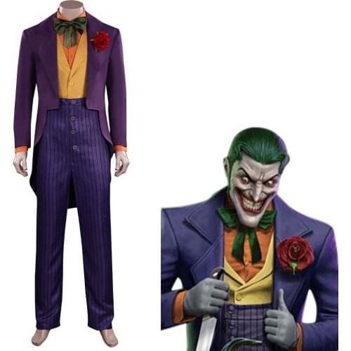 The Long Halloween The Joker Cosplay Costume Outfits Purple Uniform Coat+Pant Halloween Carnival Suit