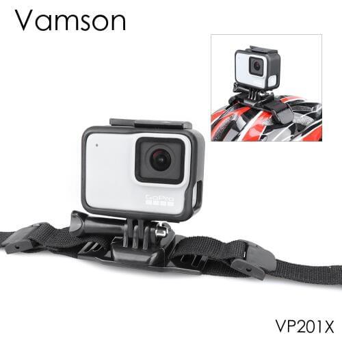 Vamson for Go ProAdjustable Bike Helmet Strap Head Hero 7/6/5/4 Belt Mount Holder Adapter for OSMO Action Xiaomi Yi 4K VP201X