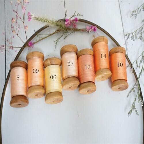 7mmX10m/roll by woodenspool 100% pure silk embroidery ribbon thin taffeta silk ribbon habotai hand dyed silk satin ribbon