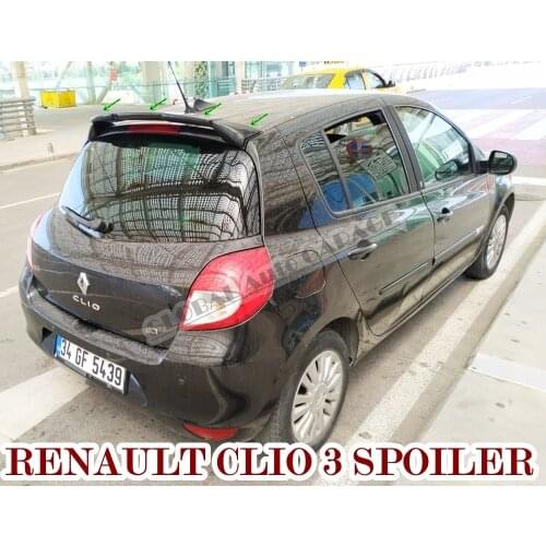 For Renault Clio 3 Spoiler 2005-2012 Auto Accessory Universal Spoilers Car Antenna Car Styling Diffüser Flaps Splitter Black