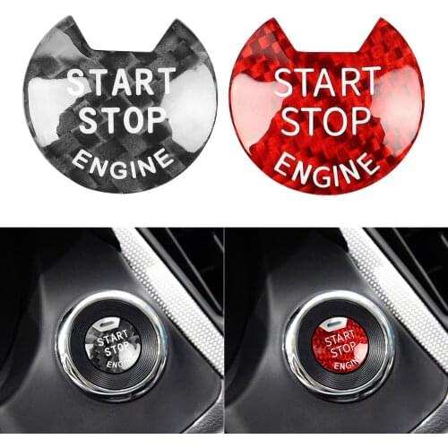 Carbon Fiber Car Engine Start Stop Push Button Cover ABS For Nissan Altima Maxima Pathfinder Titan For Infiniti Q50 Q60 QX60