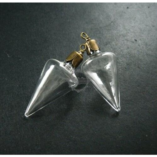 35*18MM water drop glass tube bottle wish pendant charm with bronze bail DIY glass dome jewelry supplies1810419