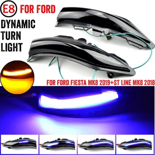 2pcs LED Side Mirror Sequential Indicator For FORD Fiesta MK8 MKVIII 8 2019 2020 2021 Dynamic Blinker Lamp Turn Signal Light