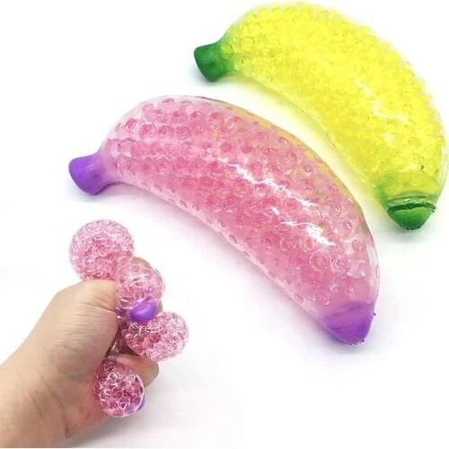 Squishy Stress Ball Anti Stress Fidget Toys Kids Adult Banana Fruit Squeeze Toys for Children Sensory Figet Toys Stress Reliever