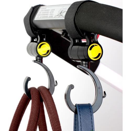Pack of 2pcs Multi Purpose Baby Pram Stroller Pushchair Swivel Hanger Hooks Baby Carriage Stroller Accessories