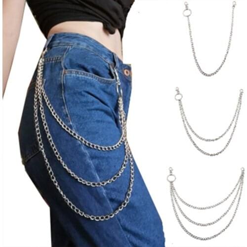 Street Big Ring Pendant KeyChain Women Belt Rock Punk Pant Chain Belt Female Hip Hop Tassel Trousers Accessories Hot Sales 2021
