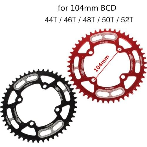 2-color mountain bike chainwheel single 44T 46T 48T 50T 52T ultralight MTB bicycle sprocket positive for negative 104mm BCD