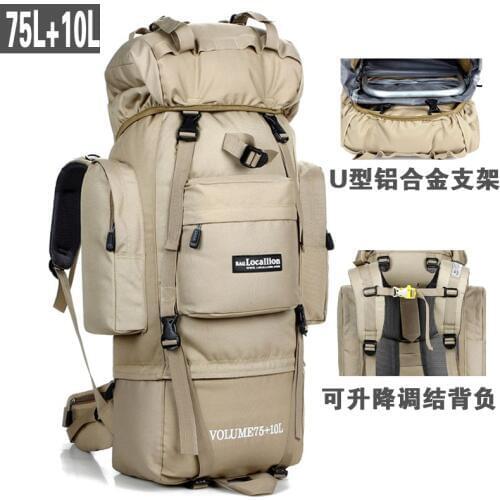 80L Large Capacity Outdoor Mountaineering Bag "U" shaped metal support Hiking Bag Sports Backpack Camping Tents Bag A5113