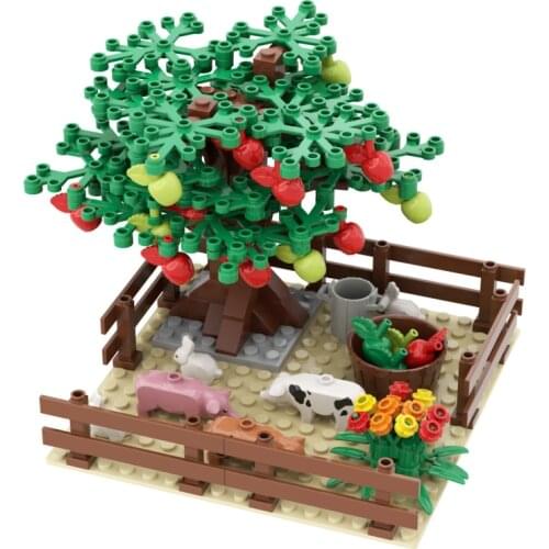 Apple Tree Farm Chicken House MOC Compatible Major Brand Toys Building Block Classic Collections Assembled Brick Handmade Design