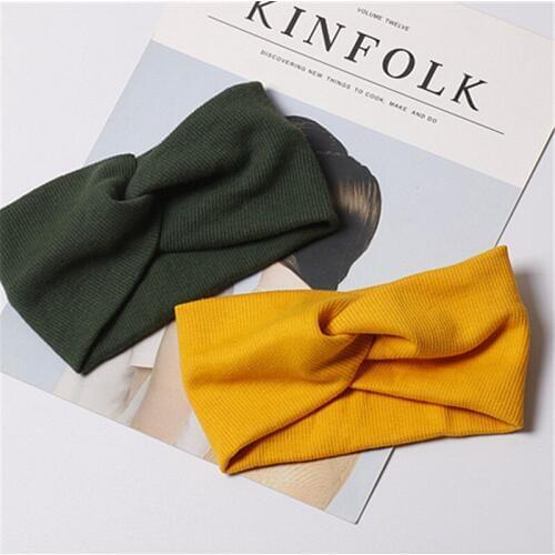 1PCS New Fashion Headwear Confortable Soft Cute Girl Kids Hair Accessories Hairband Turban Knitted Knot Cross Headband