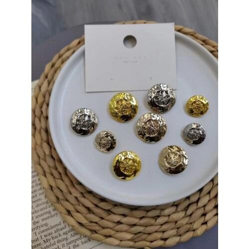 10pcs 18/23/25 mm golden gold color metal buttons garment coat sewing accessories buttons for clothing crafts