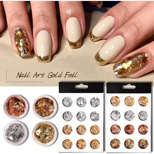 12Pcs/Set Ultra-Thin Foil for Nails Art Decorations 2021 Fashion Nail Sticker Accessories for DIY Manicure Design