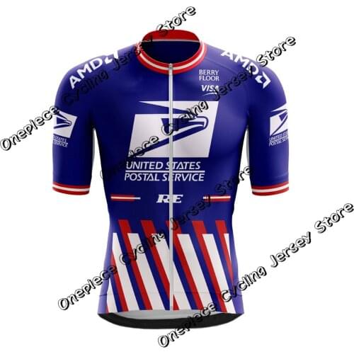 2021 United States Postal Service Cycling Jersey Short Sleeve Summer Clothing Mens Road Bike Shirts Bicycle Wear MTB Maillot