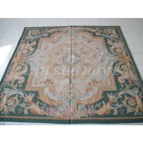 Free Shipping 6'X6' French Woolen Aubusson rug handmade 100% New Zealand wool rugs and carpets