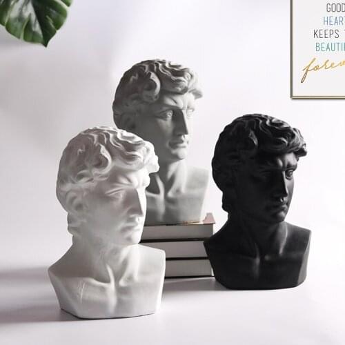 European Ceramic David Plaster Portrait Sketch Figurine Sculpture Decoration Home Livingroom Furnishing Crafts Office Ornaments