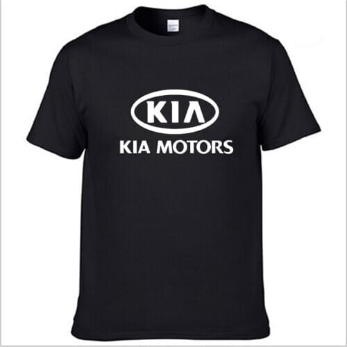 Mens Short Sleeve KIA motors Car Logo Tshirt Summer casual male solid colour Cotton T shirts Fashion HipHop Harajuku Men Clothes