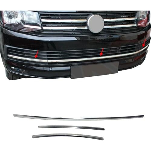 VW Transporter T6 3 Pcs front bumper molding. Stainless steel in 2015 and Beyond