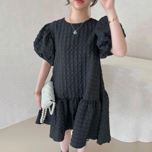 Kawaii 2021 Style Dress Sweet Mori Series Thin Puff Sleeve Square Collar Fairy Dress Soft Girl White Puffy Dresses Summer