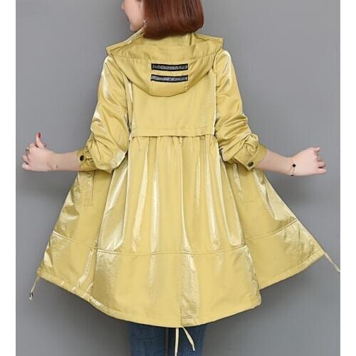 Classic Fashion Long Women Trench Coat 2021 Spring Autumn Korean Loose Hooded Coats Plus size Casual Female Windbreaker Outwear