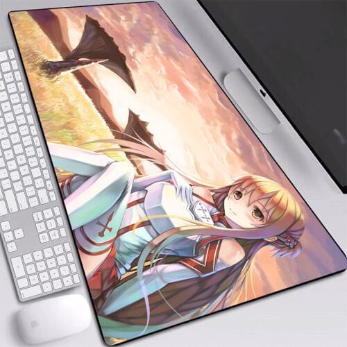 Anime Mouse Pad Sword Art Online Persona HD Wallpaper Full Table Mat Locking Edge Rubber Soft Mice Mat for CSGO Dota2 LOL Gamer