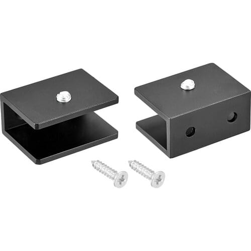 Uxcell Glass Shelf Bracket Aluminum Alloy Rectangle Clip for 10-12mm Thick 2pcs