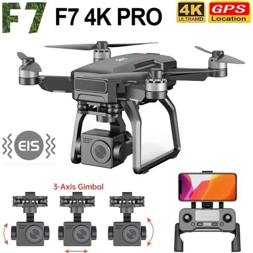 New SJRC F7 PRO 4K Camera Drone with 3 Axis Gimbal 5G Wifi GPS 3000M Distance Professional Quadcopter Brushless RC Dron TF card