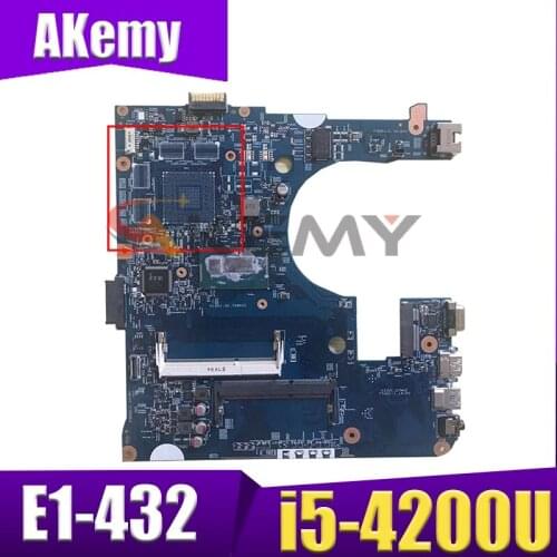 Akemy Laptop motherboard For ACER Aspire E1-432 i5-4200U Mainboard 12243-3 SR170 DDR3