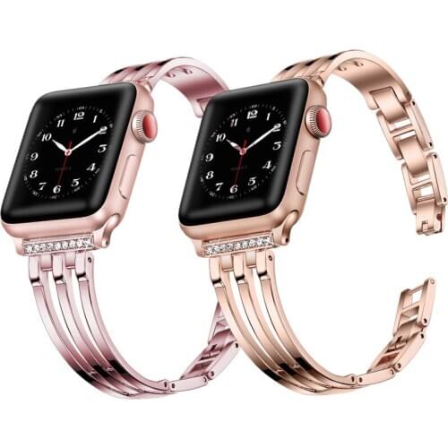 Jewelry Metal Wristband For Apple Watch 6 SE Band Bling 44mm 40mm Diamond Strap For Applewatch 42mm 38mm iWatch 5 4 3 2 1