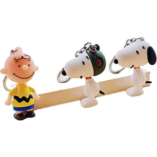 Cartoon Doll Keychain Snoopys Dog Figurines Bag Pendant Kids Gifts Toys