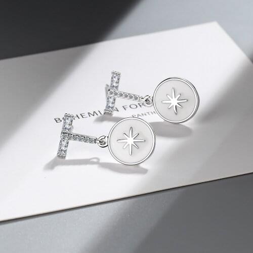 Fashion Simple Geometric Meter Word Drop Glue Round Pendant Earrings National Style Womens Earrings Charm Girls Party Jewelry