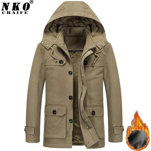 Men 2021 Winter New Thick Warm Fleece Parkas Jacket Men Fashion Casual Outdoor Coat Men Windproof Hooded Military Parkas Men 5XL