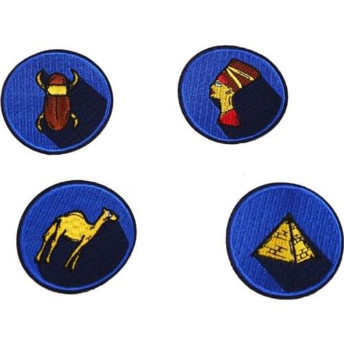 New Arrival Egypt Pharaoh Pyramid Patch Embroidered Clothes Label Badge Iron on Patches Clothing Diy Badges Sewing Appliques