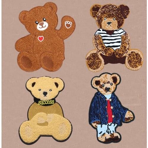 Sailor Heart-shaped Bear Chenille Icon Mixed Towel Embroidery Applique Patches For Clothing DIY Sew up Badges on the Backpack