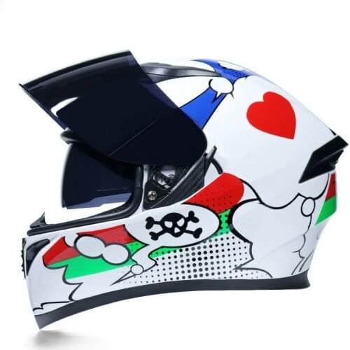 2020 New Stylish Four Season Double Shield Motorcycle Helmet DOT ECE Approved Flip Up Bluetooth Motorbike Helmet Motorbikes 17