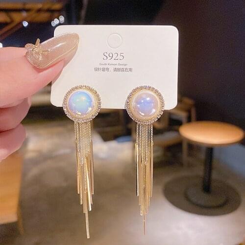 New Long Tassel Simulated Pearl Drop Earrings for Women Gift Bijoux Korean Jewelry