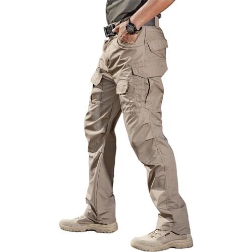 New Mens Cargo Pants Army Military Style Tactical Pants Male Camo Jogger Plus Size Cotton Many Pocket Men Camouflage Black Trou