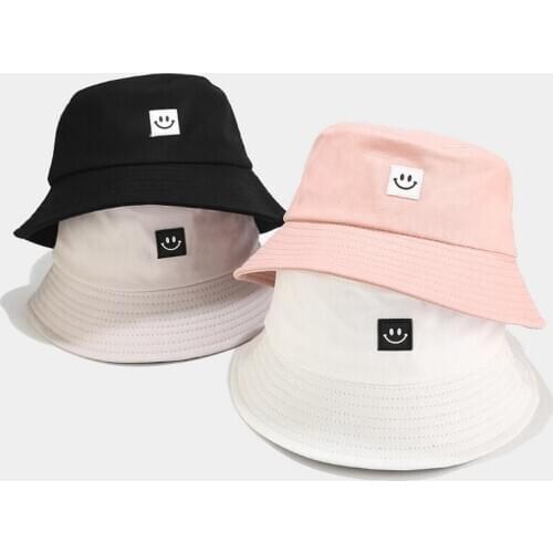 2020 New Smile Face Labeled Bucket Hats all matched simple style Caps Women Men bob hat summer fashion sun hat