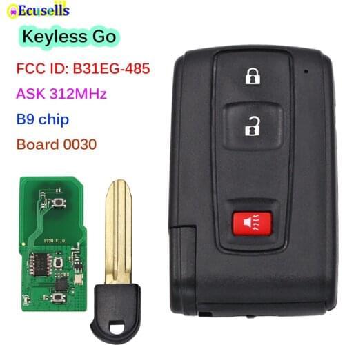 Full Keyless Go Smart Remote Key 312MHz B9 Chip for Toyota 2004-2009 Prius Hybrid Board 0030