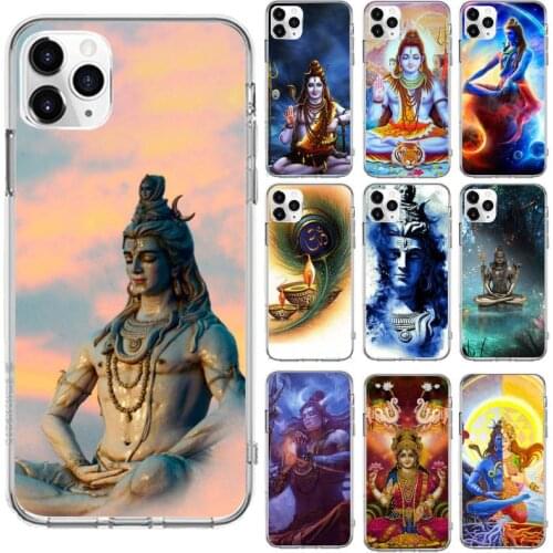 Lord Shiva Hindu God Buddha India Phone Case Transparent for iPhone 6 7 8 11 12 s mini pro X XS XR MAX Plus cover funda shell