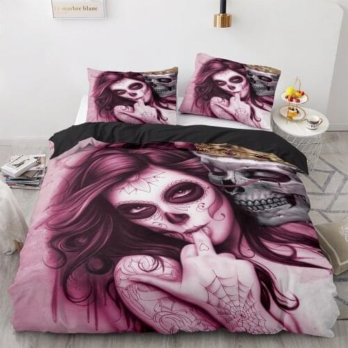 Drop shipping Boys Bedding Sets 3D Digital Printing Skull Bedding Set Duvet Cover 100% Microfiber BEST Asshole Husbandevr