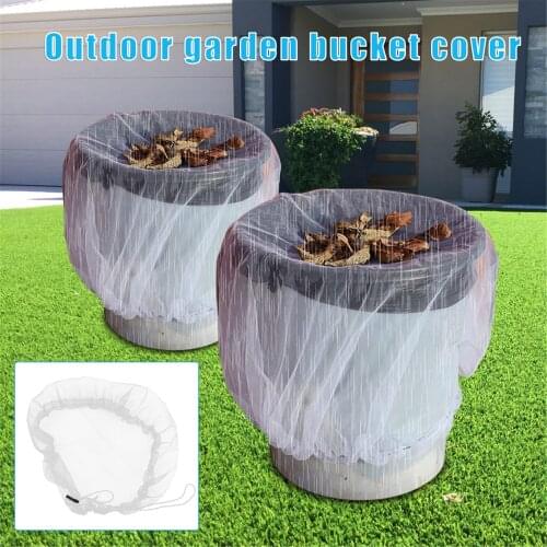 New Outdoor Bucket Mesh Cover Net Portable Drawstring Rain Barrels Protector for Garden Courtyard Lawn