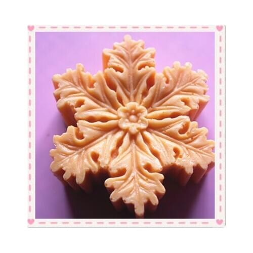 Silicone soap mold C135 Snowflake shape fondant cake chocolate clay mould wholesale mould tools
